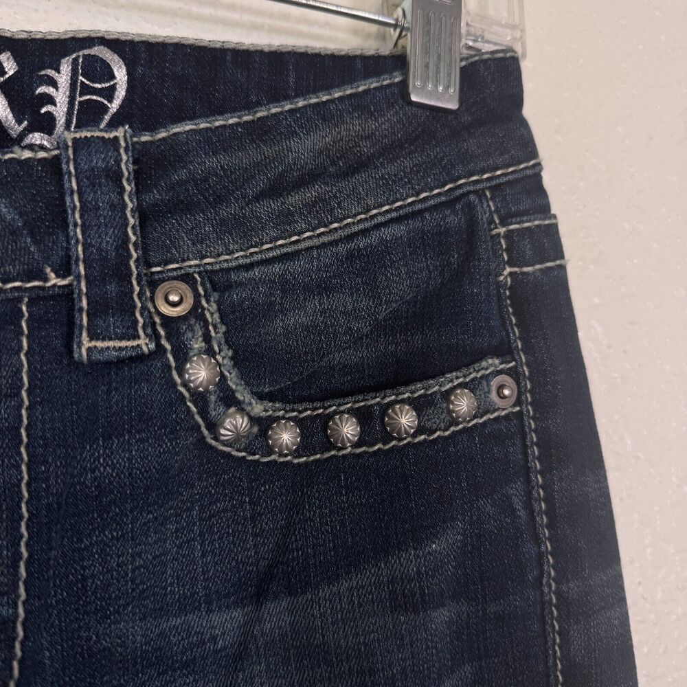 Rawkn Y2K Jeans Women 26 Hamsa Hand Swarovski Crystal Rhinestone KeyCloset Denim - Picture 9 of 16